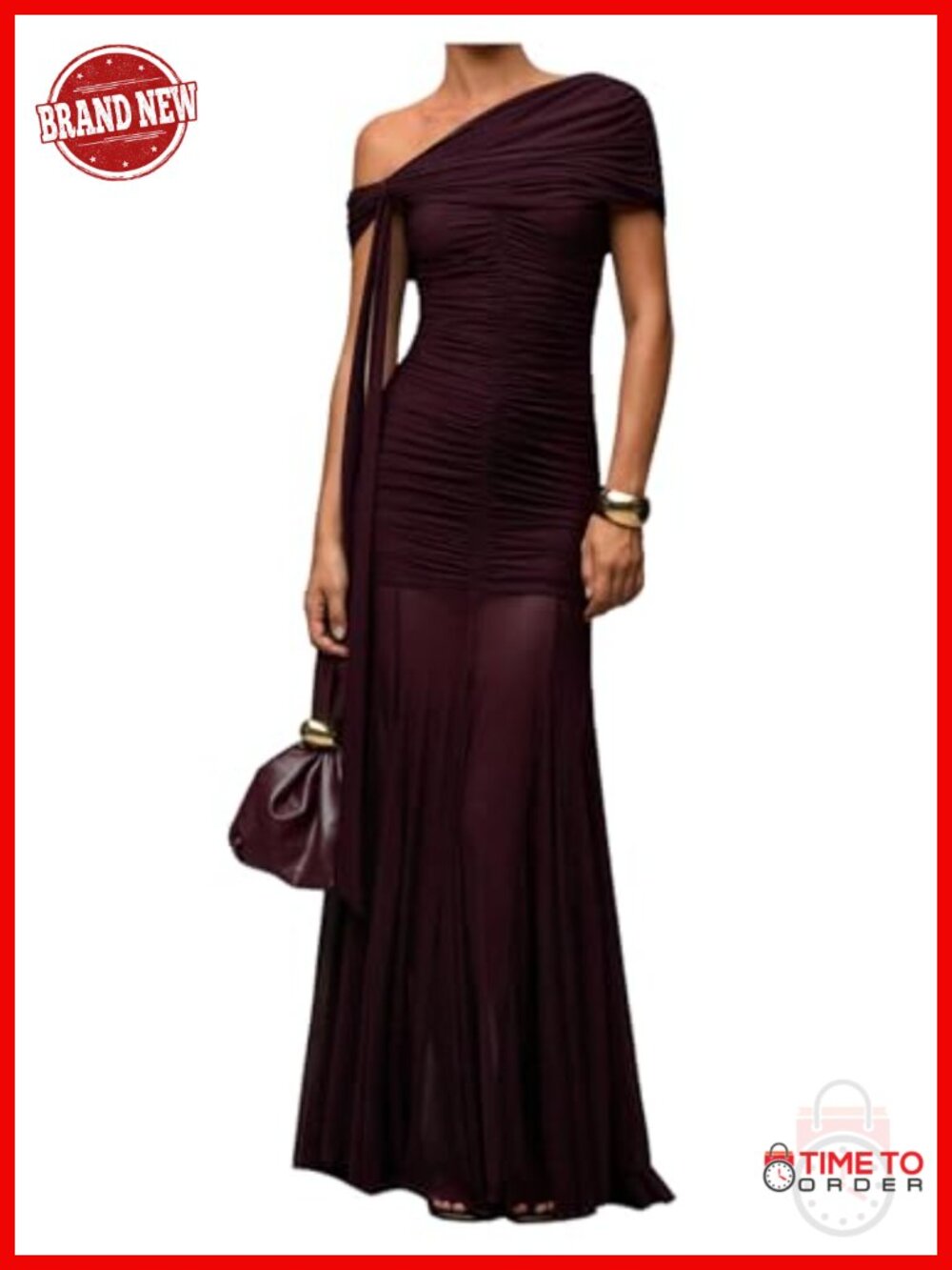 Off Shoulder Ruched Mesh Corset Formal Maxi Dress